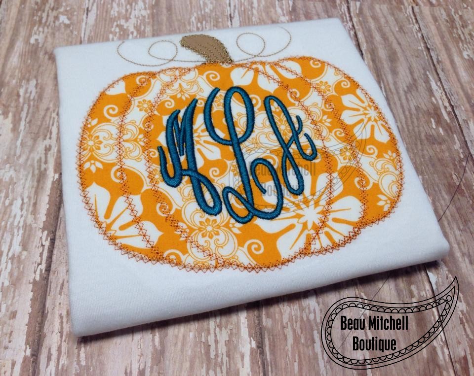 Pumpkin – both satin & vintage stitch included