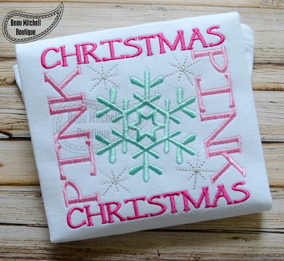 Pink Christmas Snowflake square