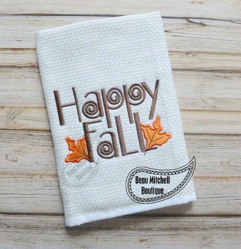 Happy Fall embroidery design