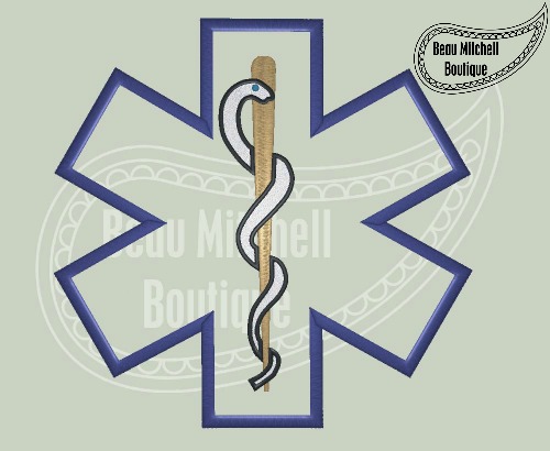 Star of life embroidery & applique design