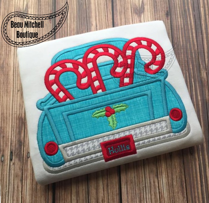 Candy Cane Truck applique