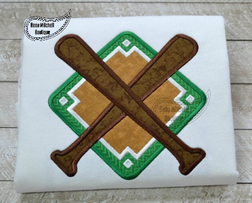 Baseball Diamond Bats applique