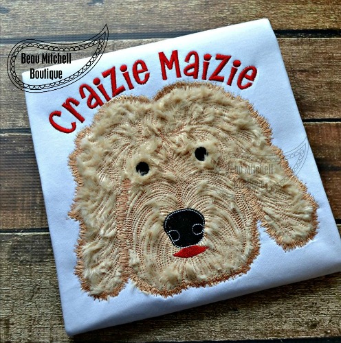 Rudy the goldendoodle applique