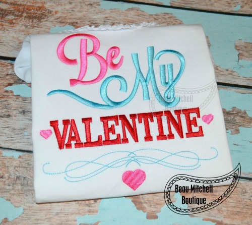 Be my Valentine embroidery design