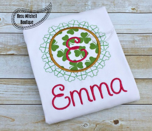 4 Leaf Clover Circle applique