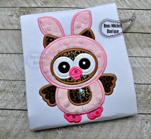 Easter Owl Applique Beau Mitchell Boutique 