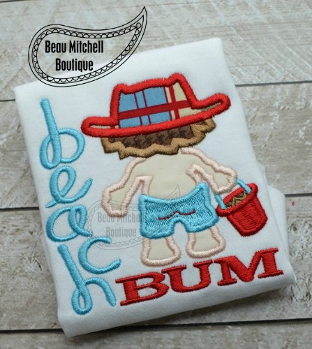 Beach Bum boy applique