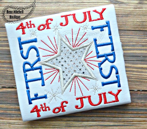 First 4th of July star applique