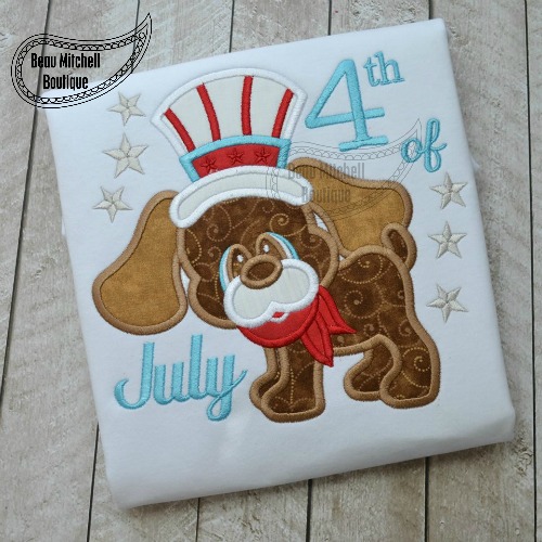 4th July Dog applique