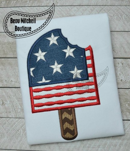 4th of July popsicle applique