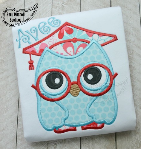 Graduation Owl applique