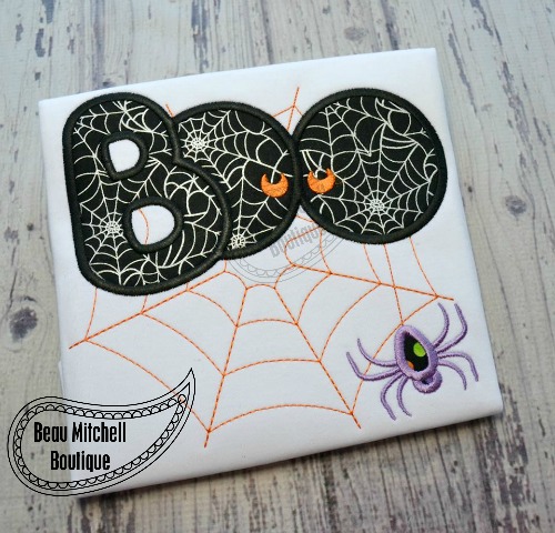 Boo spider applique