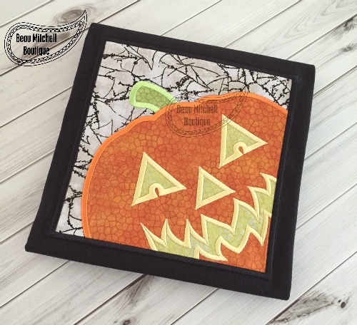 Pumpkin square applique