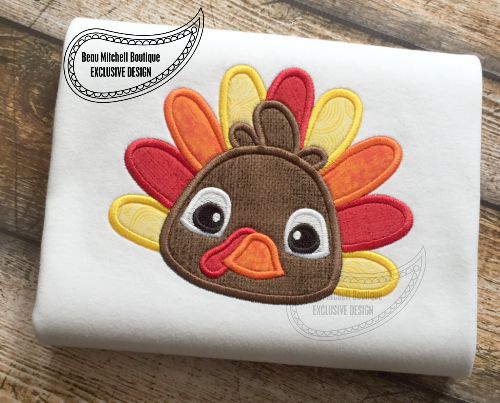 Turkey face applique