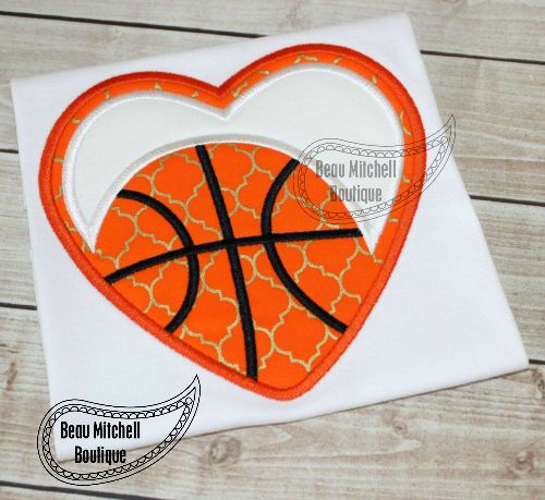 Basketball heart applique