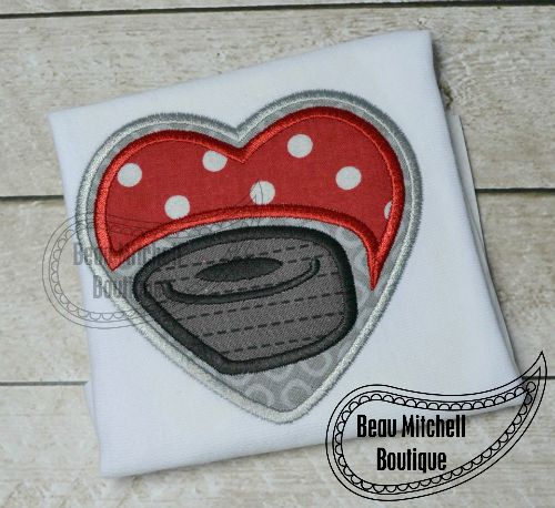 Hockey heart applique