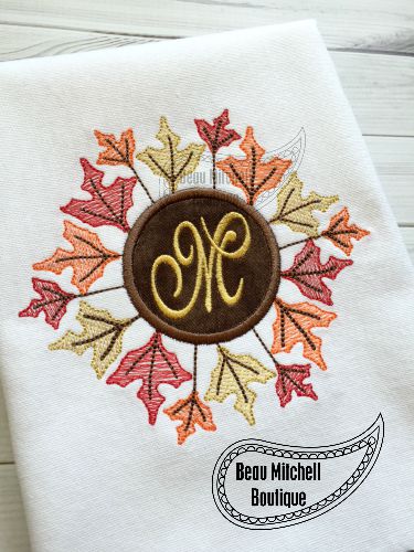 Wreath of leaves monogram