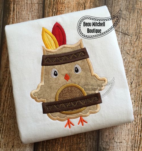 Thanksgiving Owl Indian applique