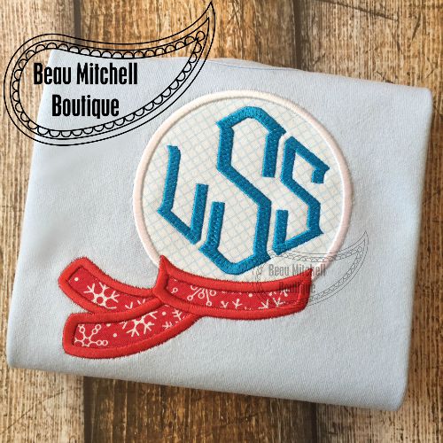 Snowman scarf monogram applique