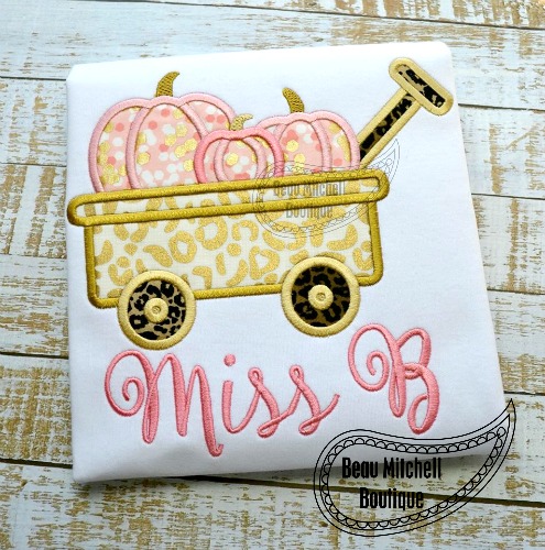 Pumpkin Wagon Applique