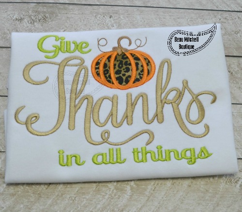 Give Thanks in all things