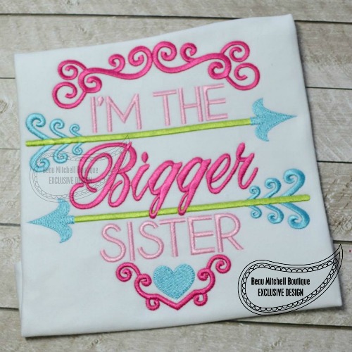 Bigger Sister arrow- BMB EXCLUSIVE embroidery design