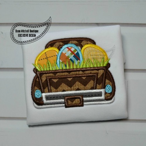 Easter egg grass truck