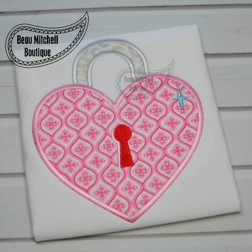 Heart lock applique