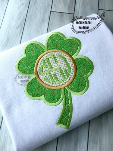 Clover monogram applique