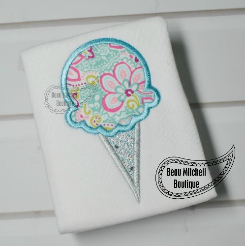 Ice Cream sugar cone applique