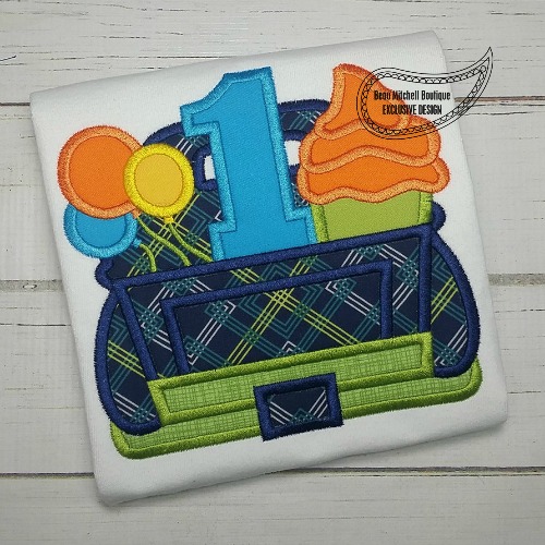 1 Birthday truck applique