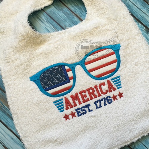 America glasses applique