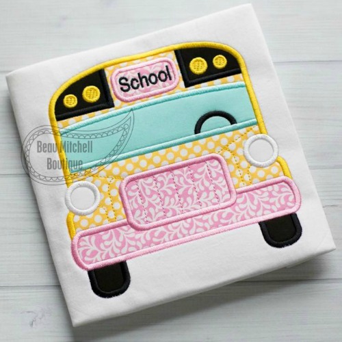 Chunky school bus applique