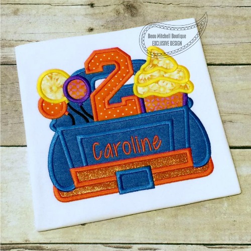 2 Birthday Truck applique