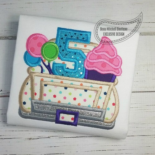 5 Birthday truck applique