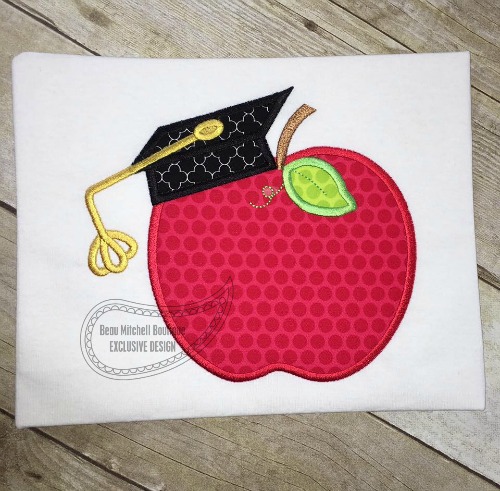 Graduation Apple Applique