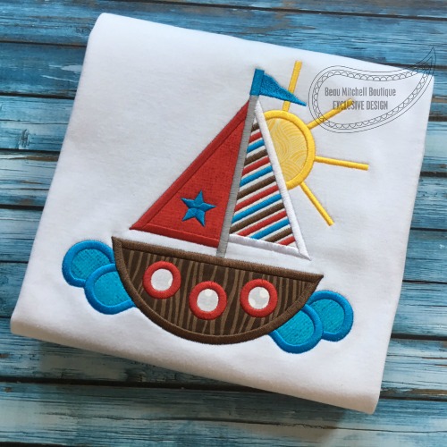 Sailboat sun applique