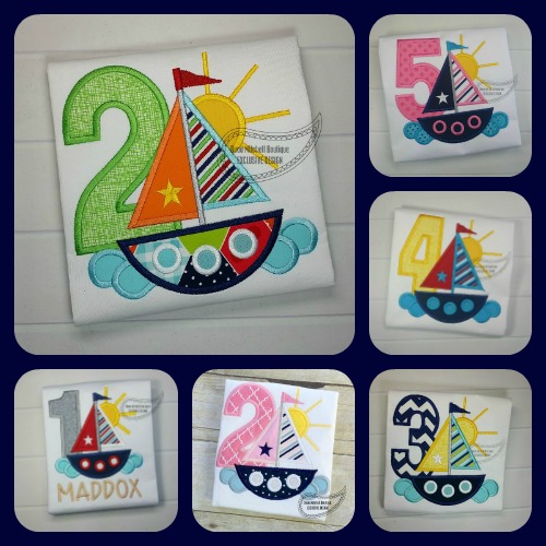 Sailboat 1-5 Birthday set