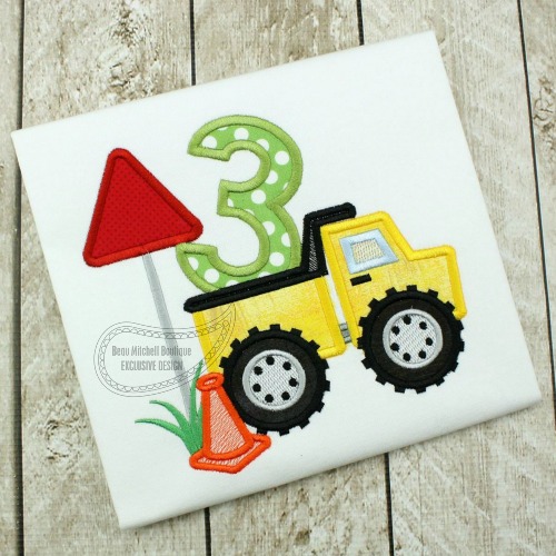 Construction number 3 Dump truck applique