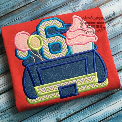 6 Birthday truck applique