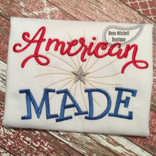 American Made embroidery design