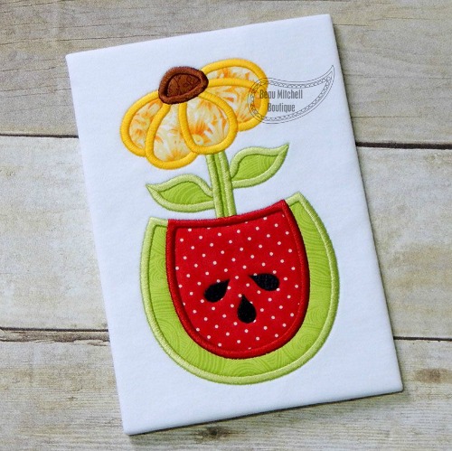 Watermelon flower applique