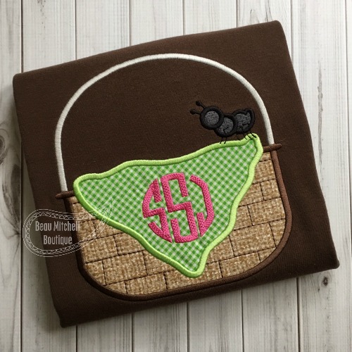 Picnic basket applique