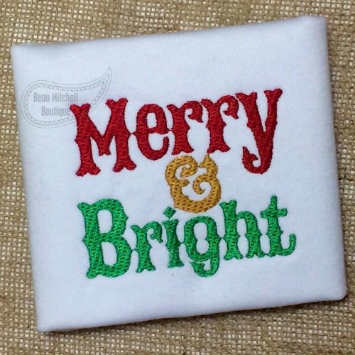 Merry & Bright embroidery design