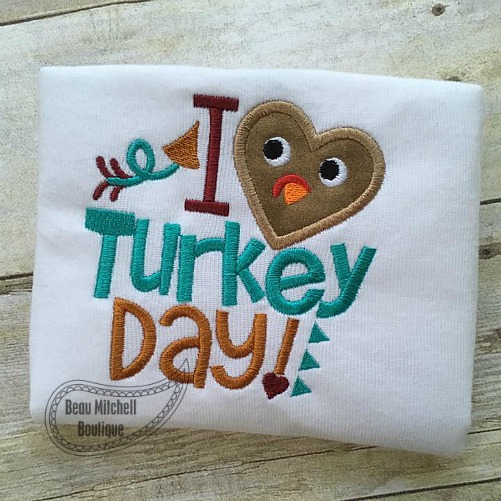 I heart Turkey day applique