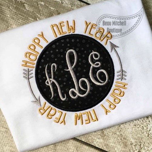 Happy New Year circle applique