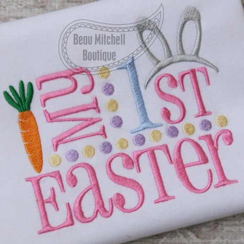 My 1st Easter Bunny Ears embroidery design
