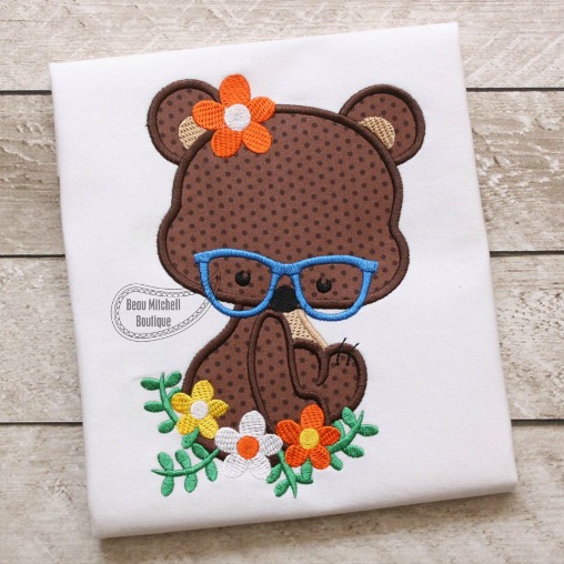 Bear Flower Glasses