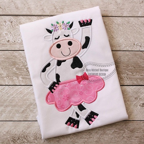 Dancing Cow applique