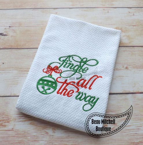 Jingle all the way applique embroidery design